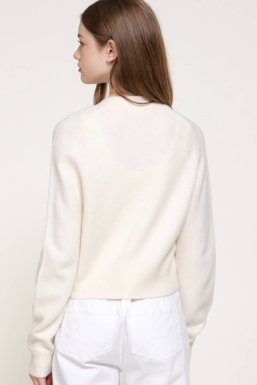 Long Sleeve Round Neck Button Down Sweater Cardigan