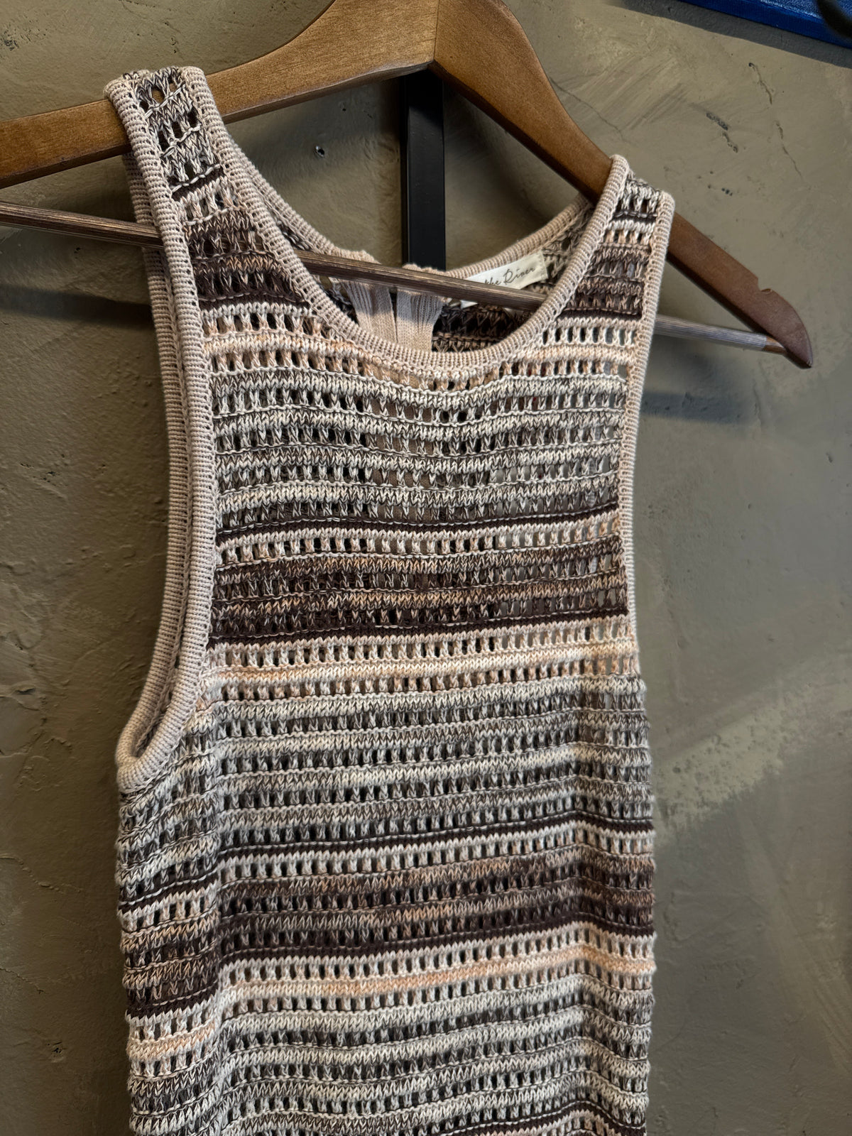 BY THE RIVER OPEN-KNIT DRESS