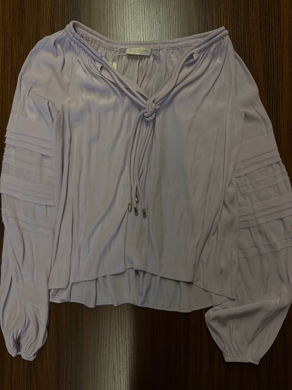 RAMY BROOKS LILAC PEASANT TOP