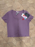 APEE BY A BATHING APE CROPPED TEE W/BUTTONS