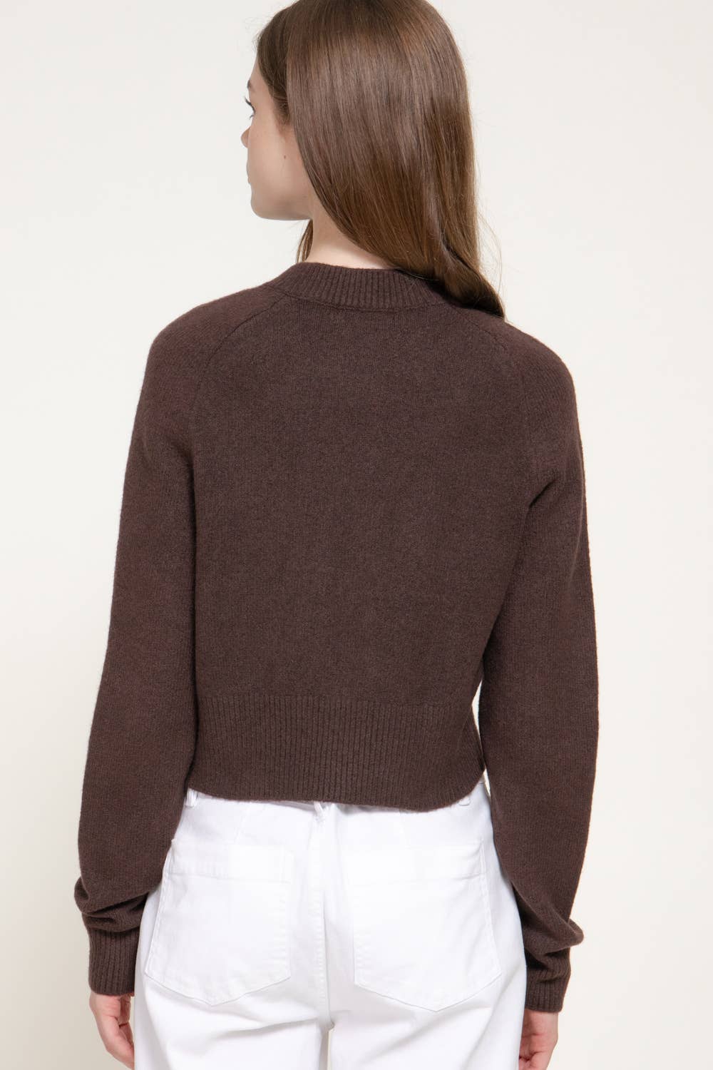 Long Sleeve Round Neck Button Down Sweater Cardigan
