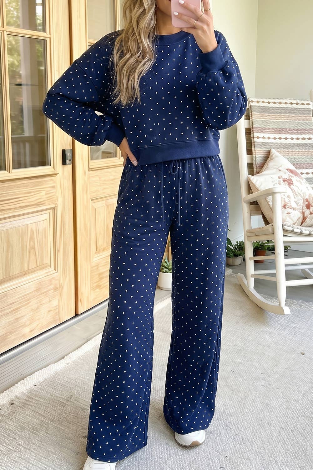 Polka Dot Drawstring Pants