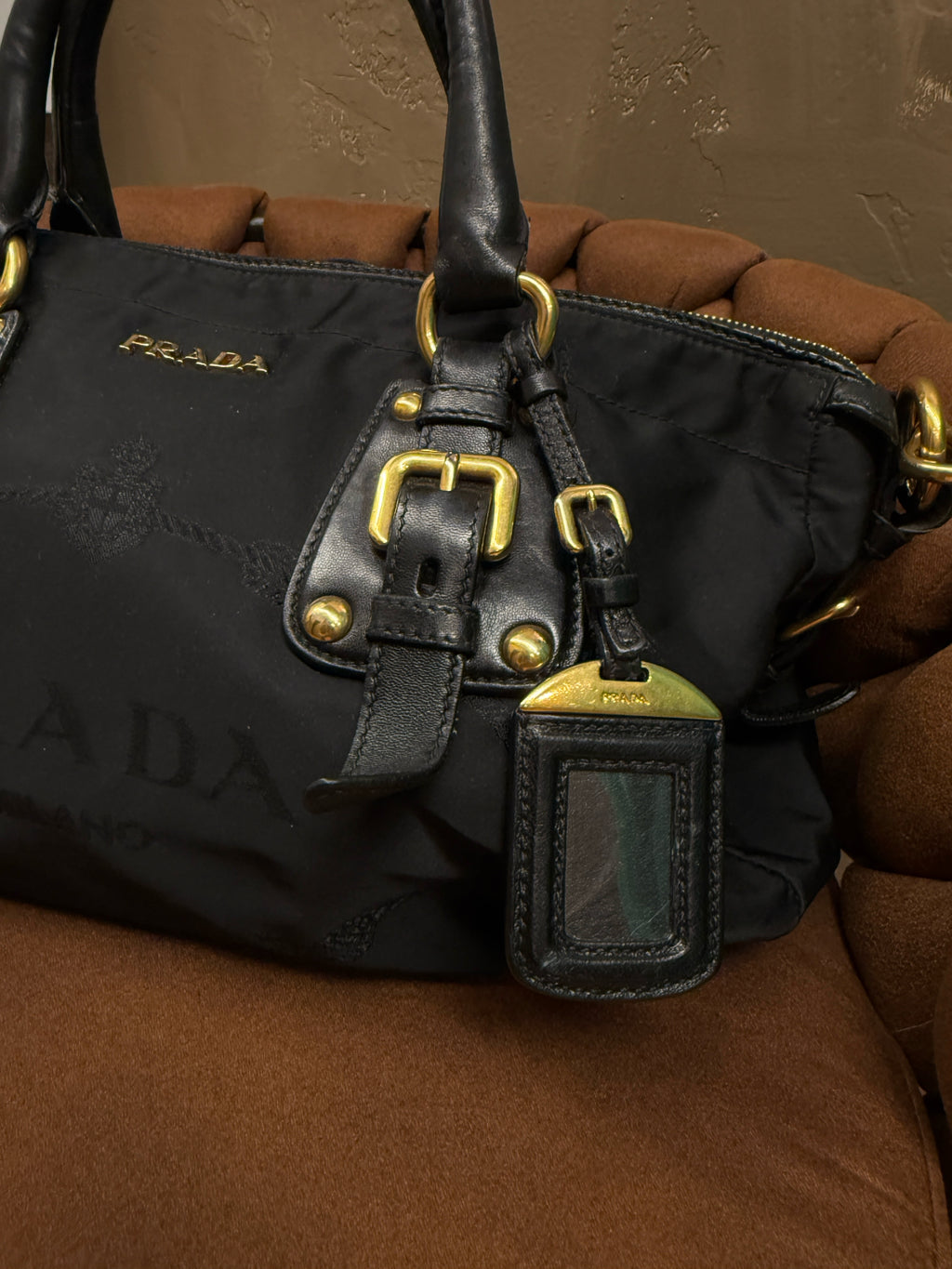 Vintage PRADA TESSUTO Hand/Shoulder/Crossbody w COA