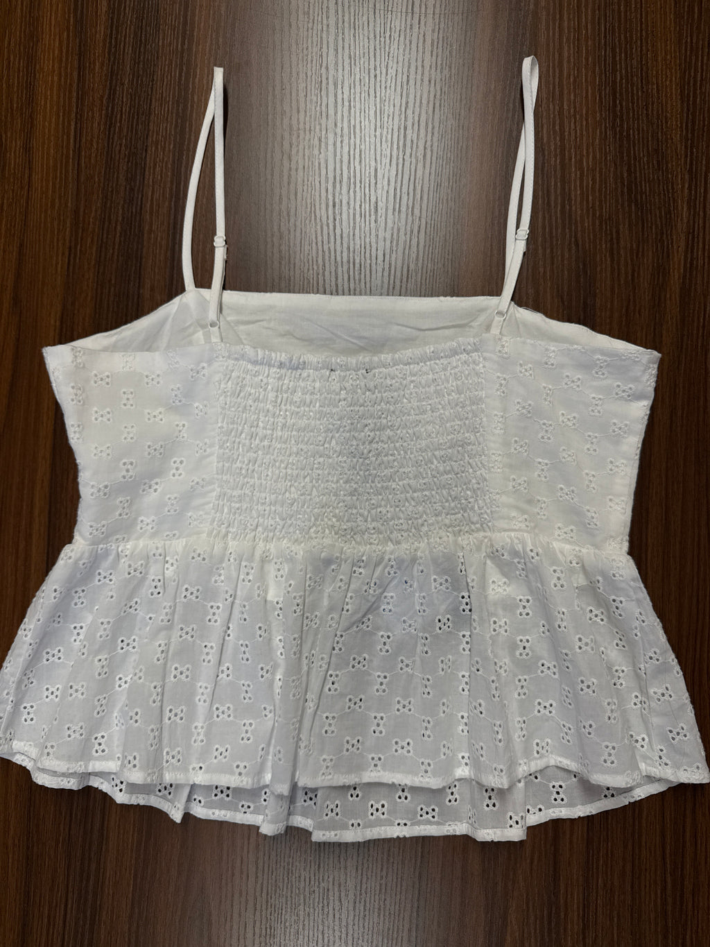 FRENCH CONNECTION CROPPED EYELET TANK