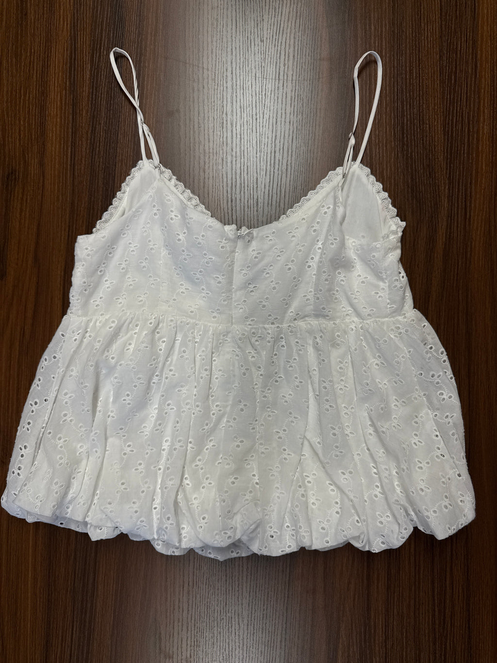 ALL IN FAVOR BUBBLE EYELET TANK