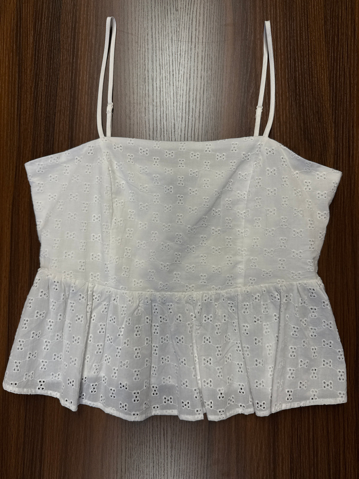 FRENCH CONNECTION CROPPED EYELET TANK