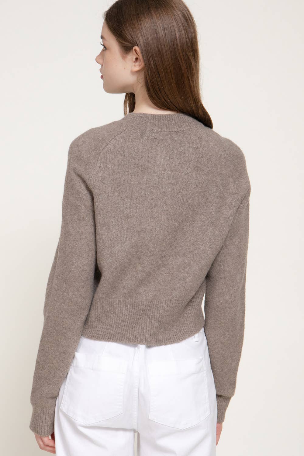 Long Sleeve Round Neck Button Down Sweater Cardigan