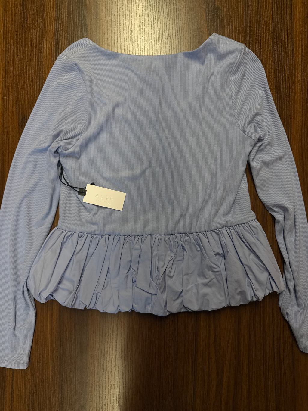 ASTR BLUE BUBBLE HEM PEPLUM