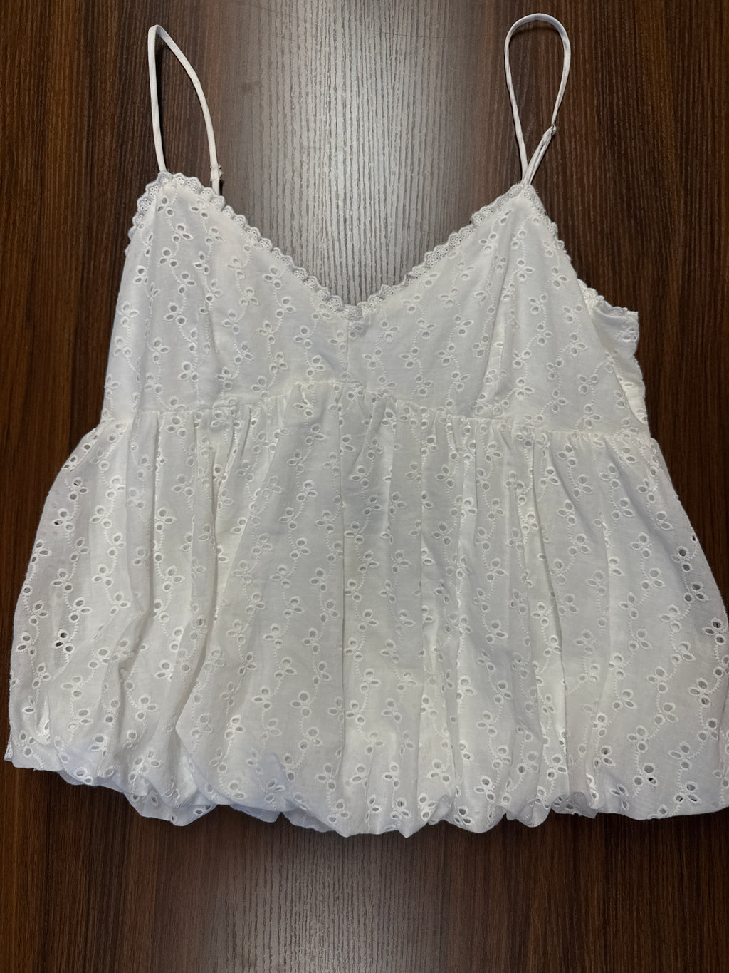 ALL IN FAVOR BUBBLE EYELET TANK