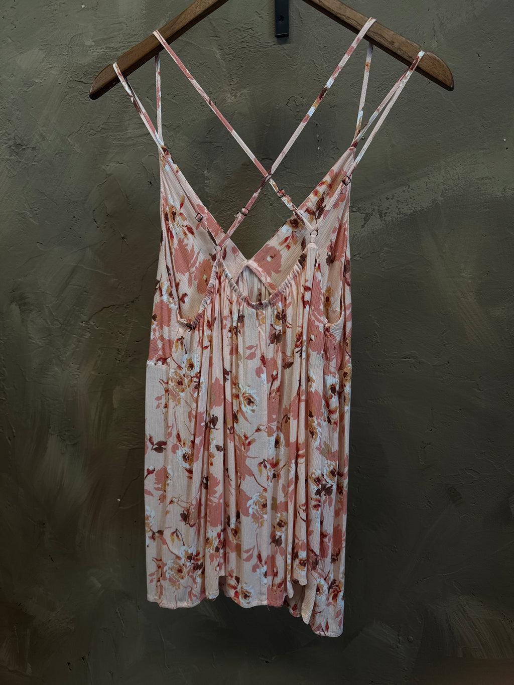 DOE & RAE FALL FLORALS DRAPED TANK TOP