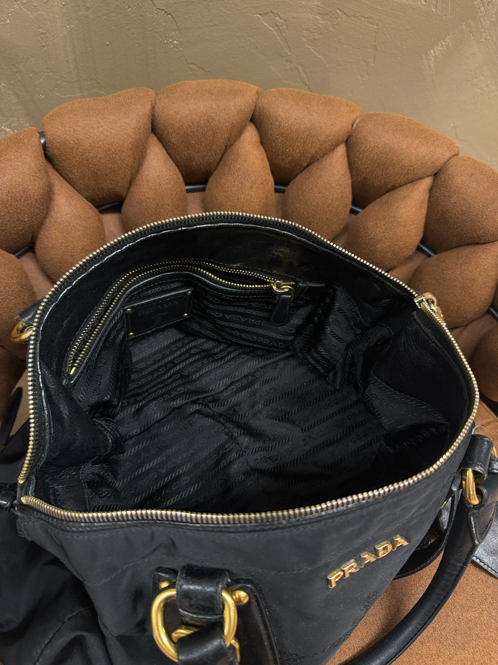 Vintage PRADA TESSUTO Hand/Shoulder/Crossbody w COA