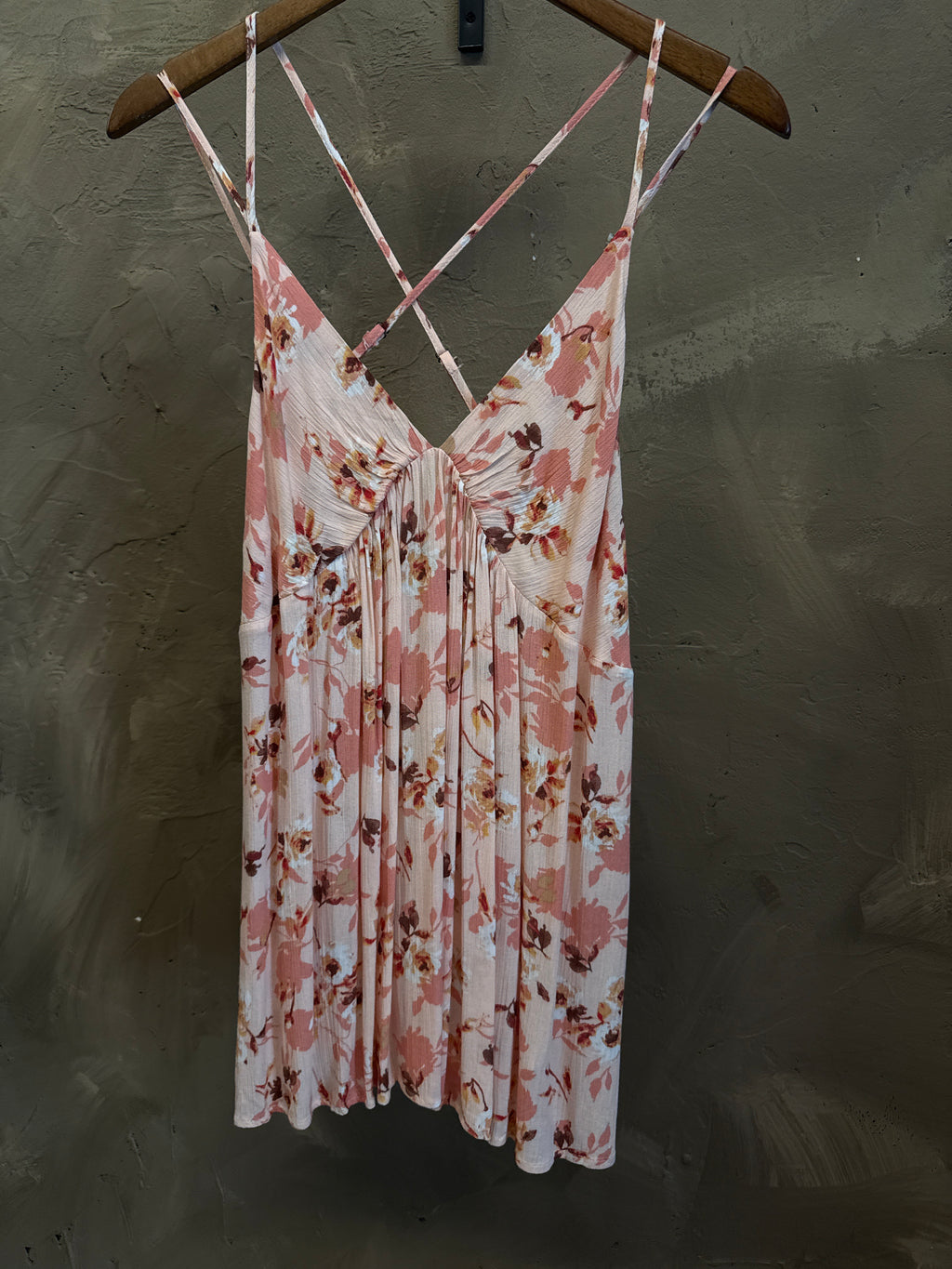 DOE & RAE FALL FLORALS DRAPED TANK TOP