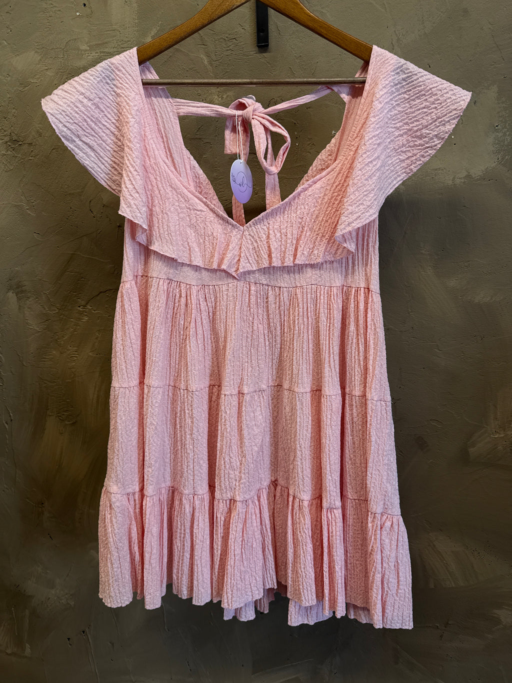 WISTERIA LANE FLUTTER SLEEVE DRESS