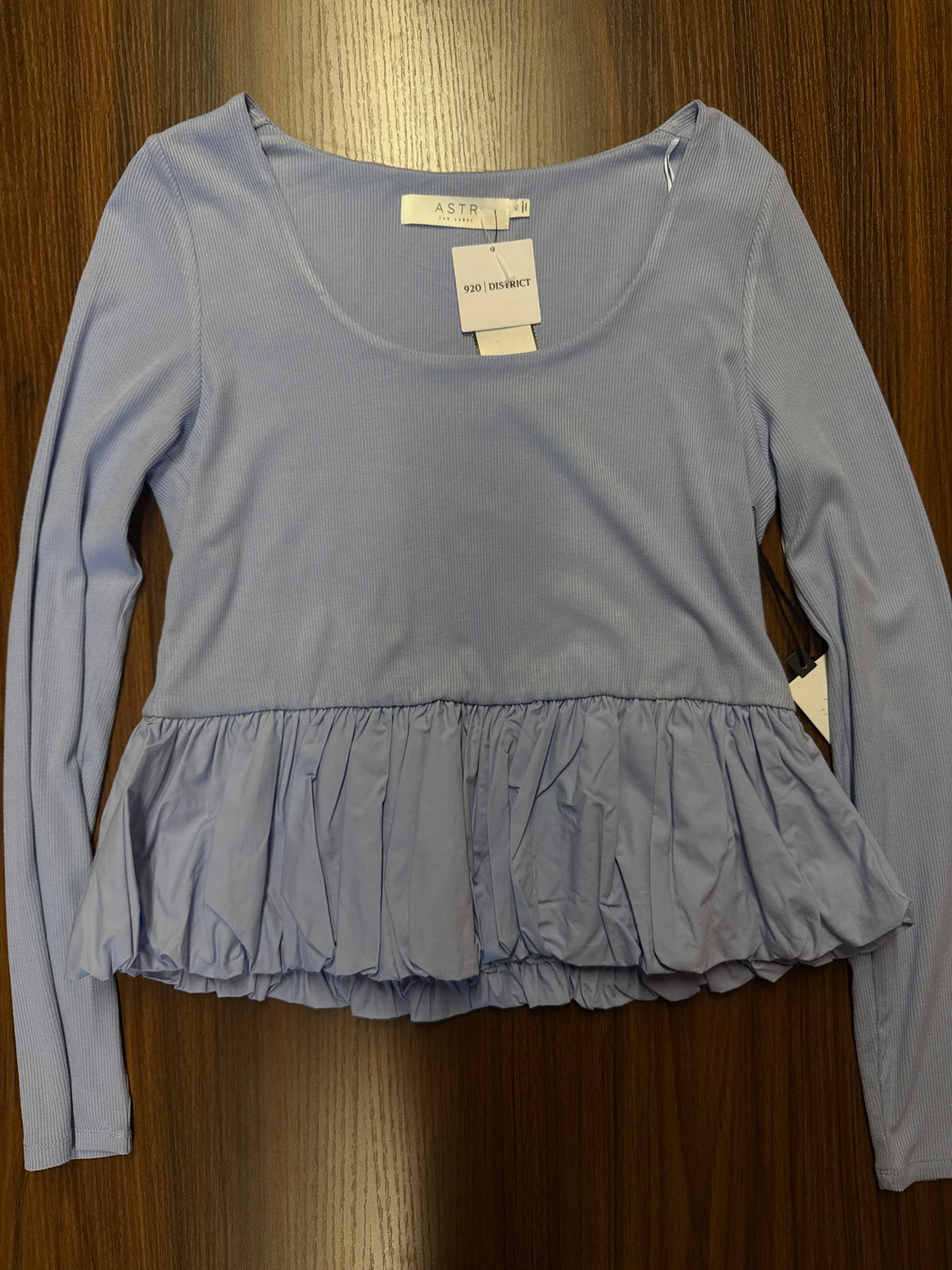 ASTR BLUE BUBBLE HEM PEPLUM