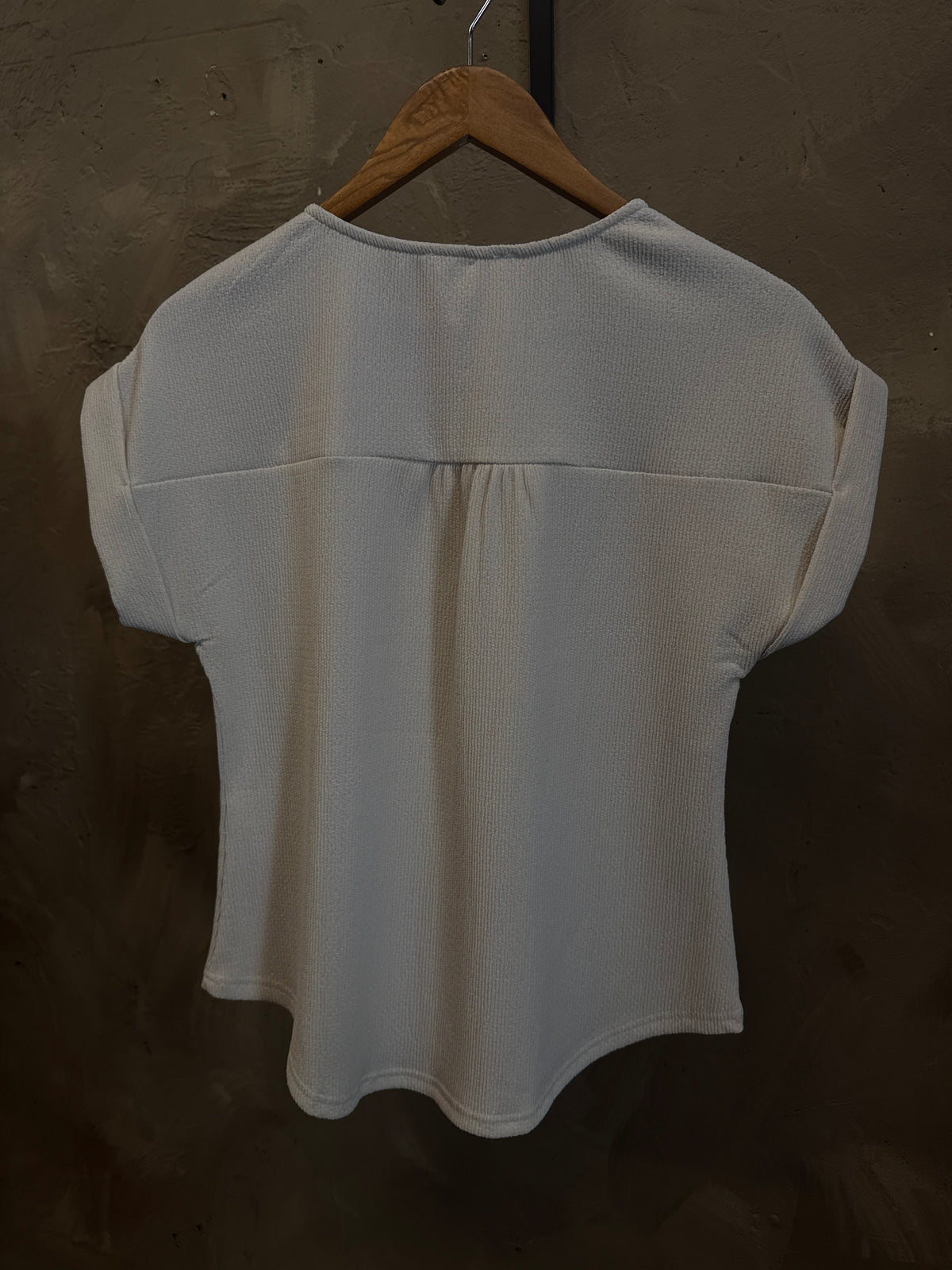 MINE BOHO CAP-SLEEVE TOP CREAM