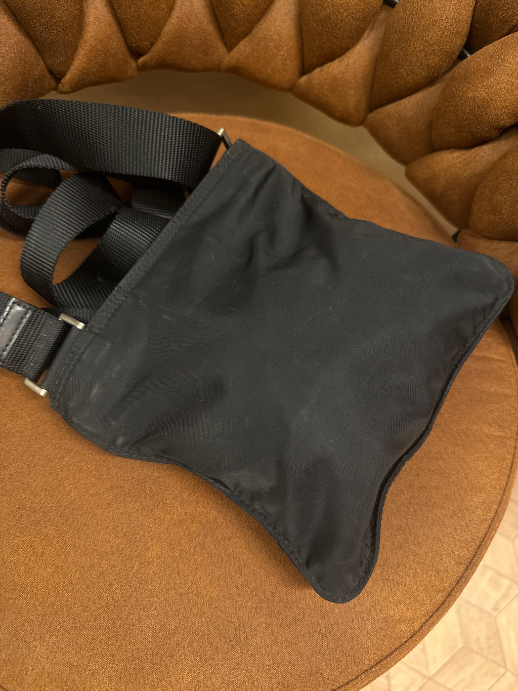 Prada Flat Messenger Tessuto Nylon Crossbody Bag