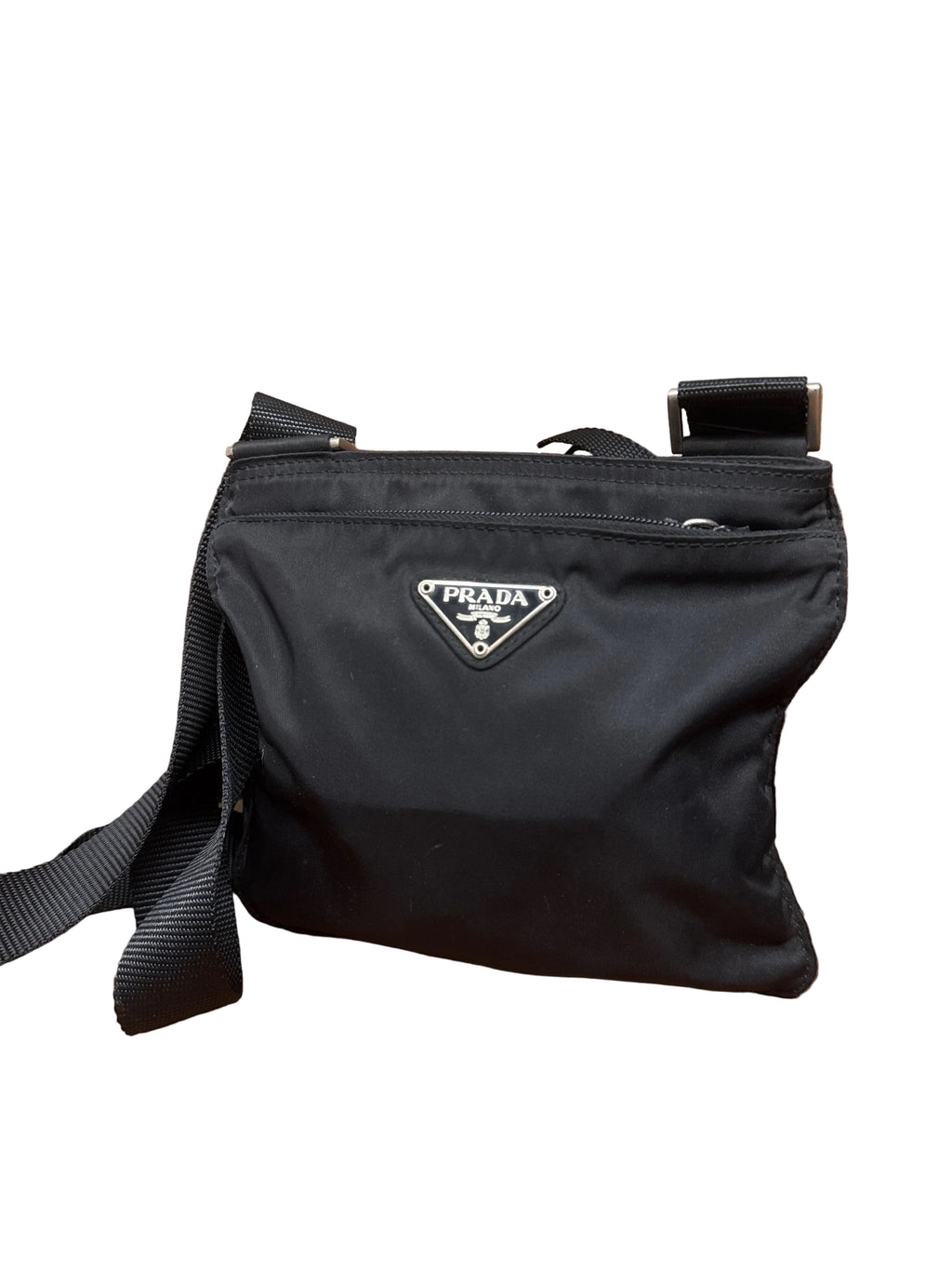 Prada Flat Messenger Tessuto Nylon Crossbody Bag