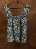 BLU PEPPER WATERCOLOR FLORAL TANK TOP