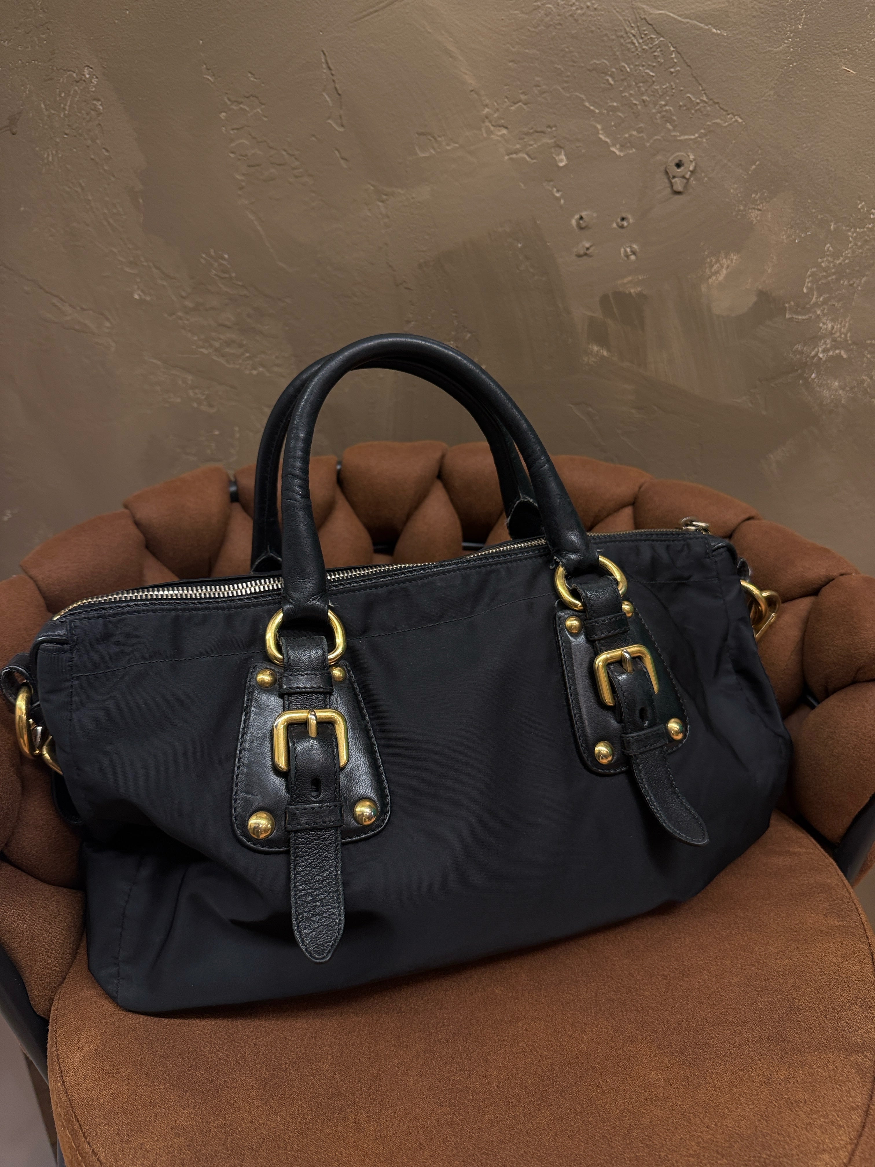 Vintage PRADA TESSUTO Hand/Shoulder/Crossbody w COA