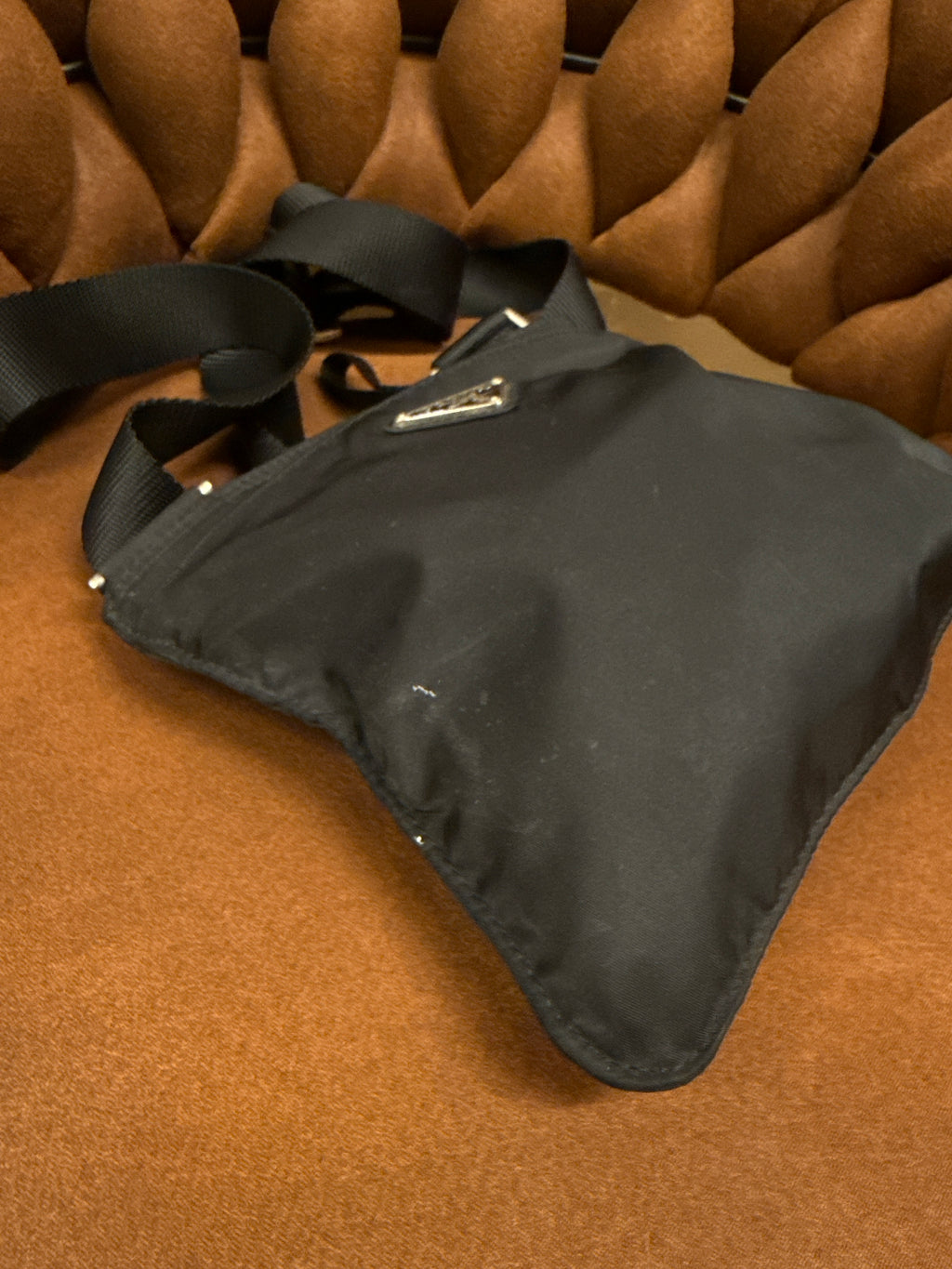 Prada Flat Messenger Tessuto Nylon Crossbody Bag