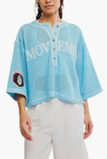 FREE PEOPLE MOVEMENT CAMP OUT EMBROIDERED OPEN STITCH TOP