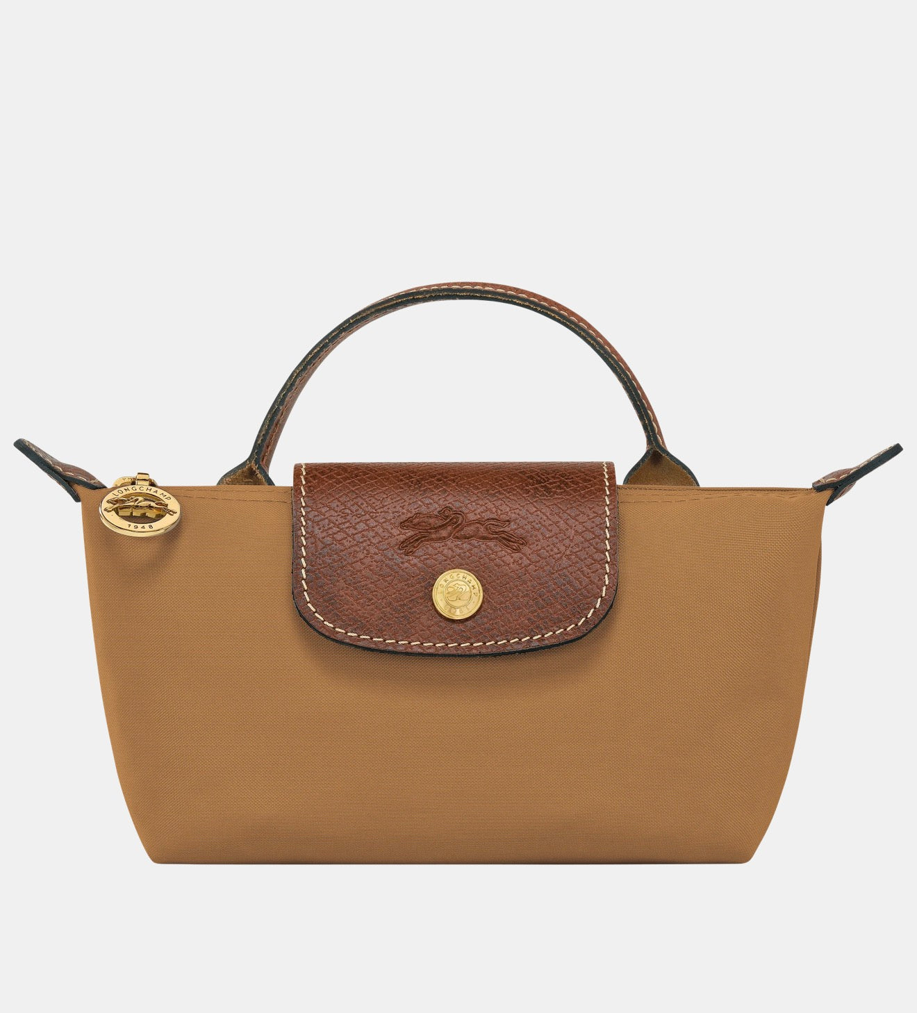 Mini LONGCHAMP + ADDED CROSSBODY STRAP IN FAWN NEW