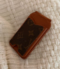 LV distressed canvas magsafe cardholder with mirror