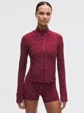 Lulu Cropped Define Jacket in Heart Scatter Dot Candy Cloud Burgundy Bay SIZE 8 NWT *SOLD OUT*