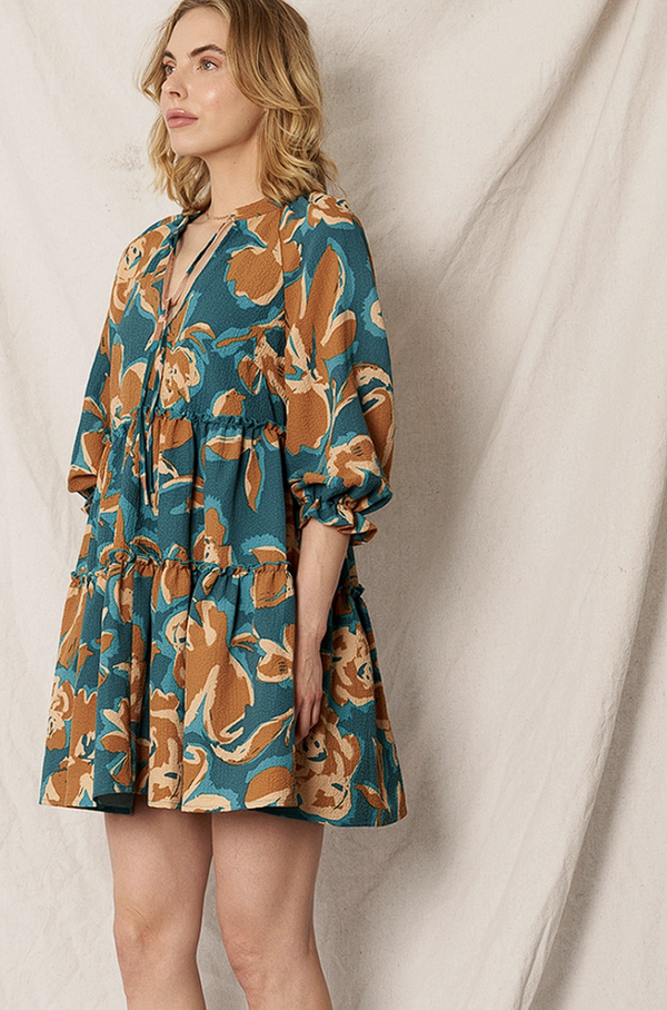 EN CRÈME TIERED MINI DRESS