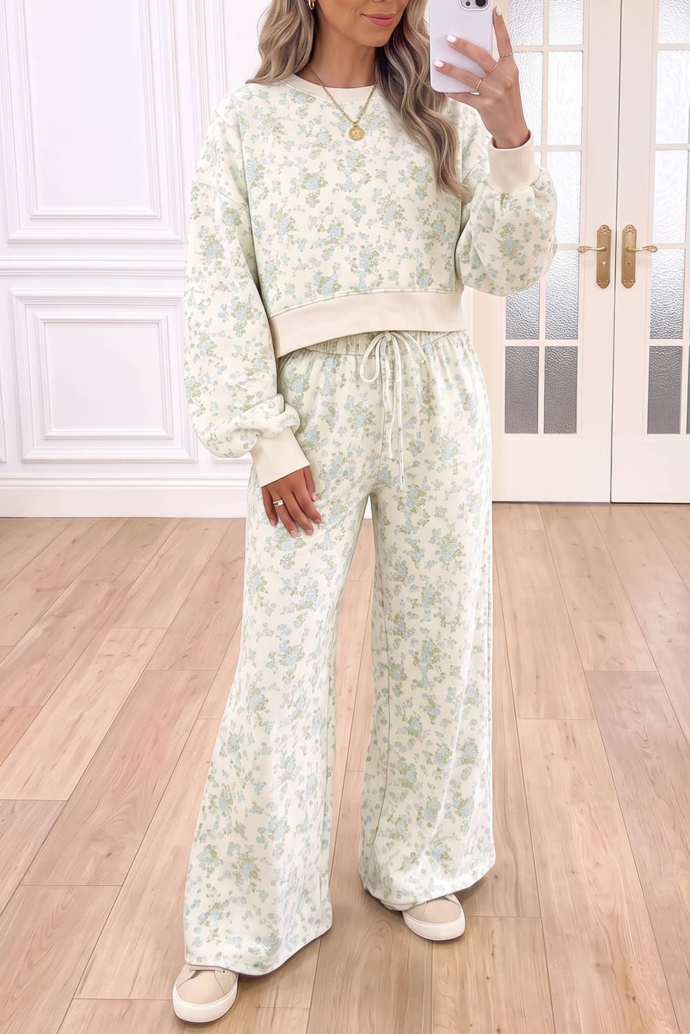 Floral Print Drawstring Pants